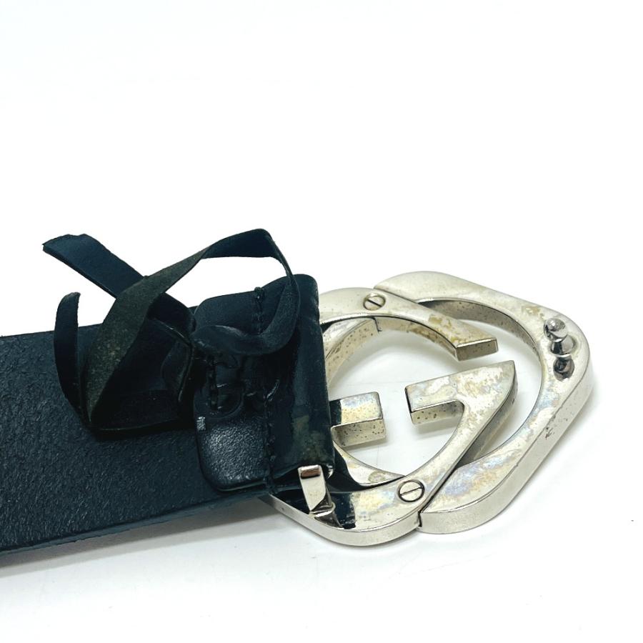 GUCCI グッチ 182320 インターロッキングGバックル アクセサリー シマライン ベルト ブラック メンズ【中古】 | GUCCI | 02