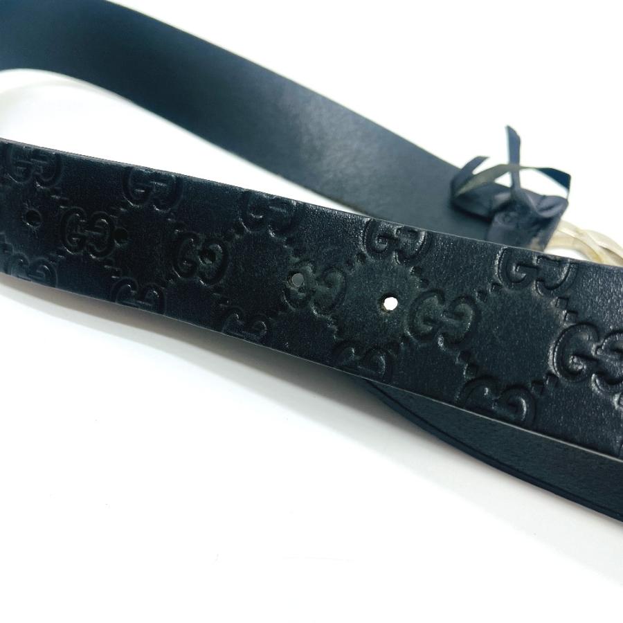 GUCCI グッチ 182320 インターロッキングGバックル アクセサリー シマライン ベルト ブラック メンズ【中古】 | GUCCI | 04