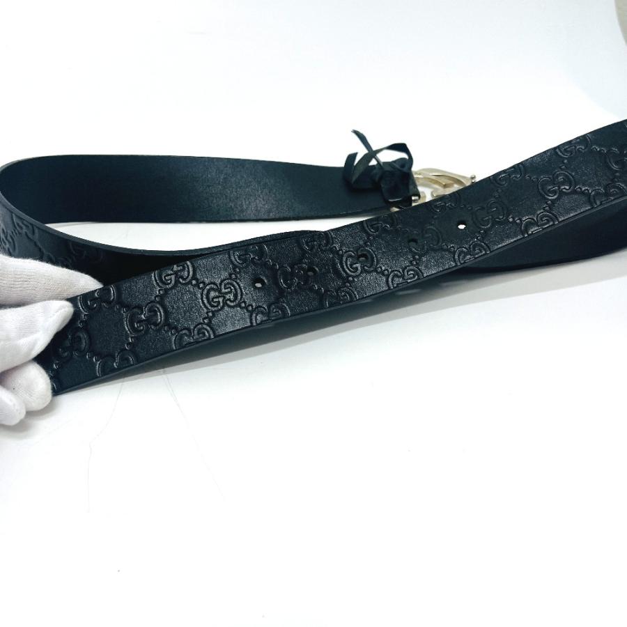 GUCCI グッチ 182320 インターロッキングGバックル アクセサリー シマライン ベルト ブラック メンズ【中古】 | GUCCI | 05