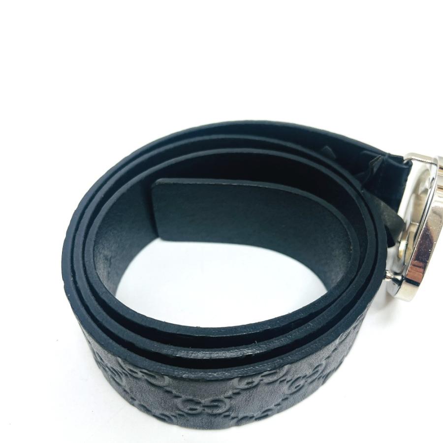 GUCCI グッチ 182320 インターロッキングGバックル アクセサリー シマライン ベルト ブラック メンズ【中古】 | GUCCI | 07