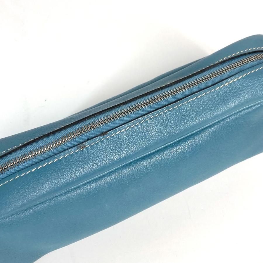 HERMES（エルメス） 筆箱 ステーショナリー ポーチ ペンケース ブルー