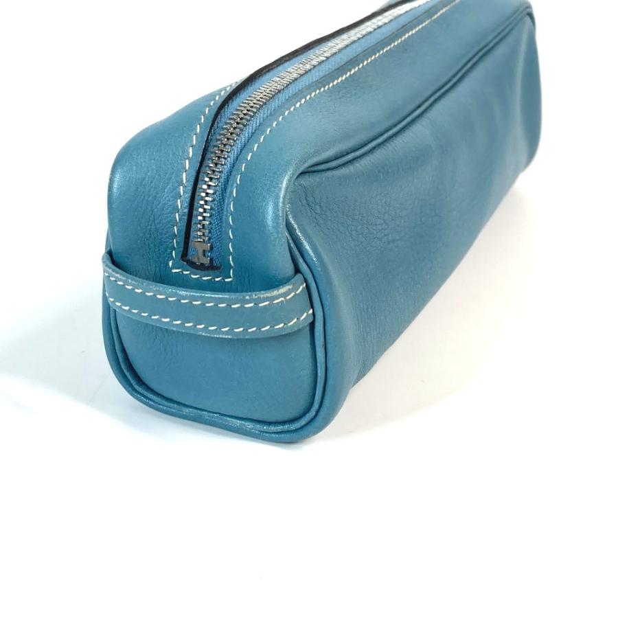HERMES（エルメス） 筆箱 ステーショナリー ポーチ ペンケース ブルー
