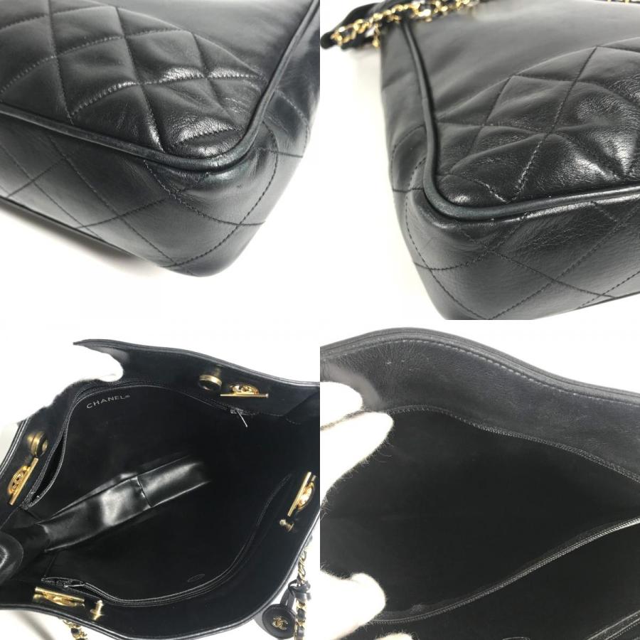 CHANEL シャネル マトラッセ Wチェーン トートバッグ キルティング CC ココマーク ロゴ ヴィンテージ ショルダーバッグ ブラック【中古】 | CHANEL | 08