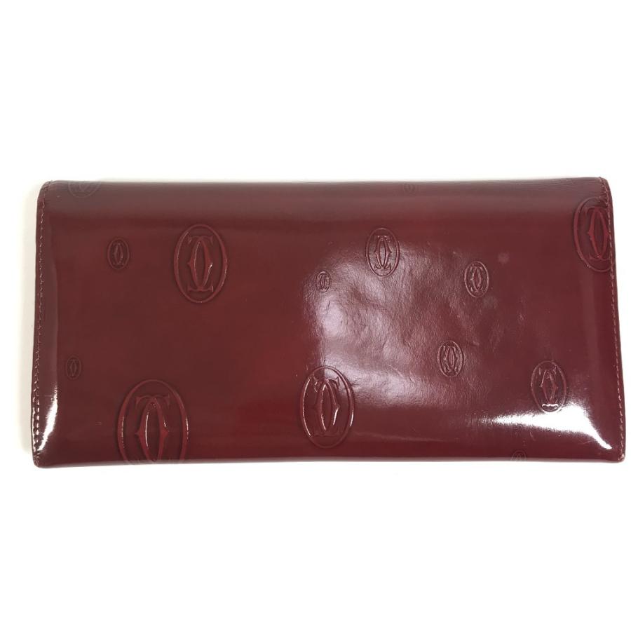 CARTIER カルティエ ハッピーバースデー ロゴ ロングウォレット 長財布 レッド ユニセックス【中古】 | Cartier | 01