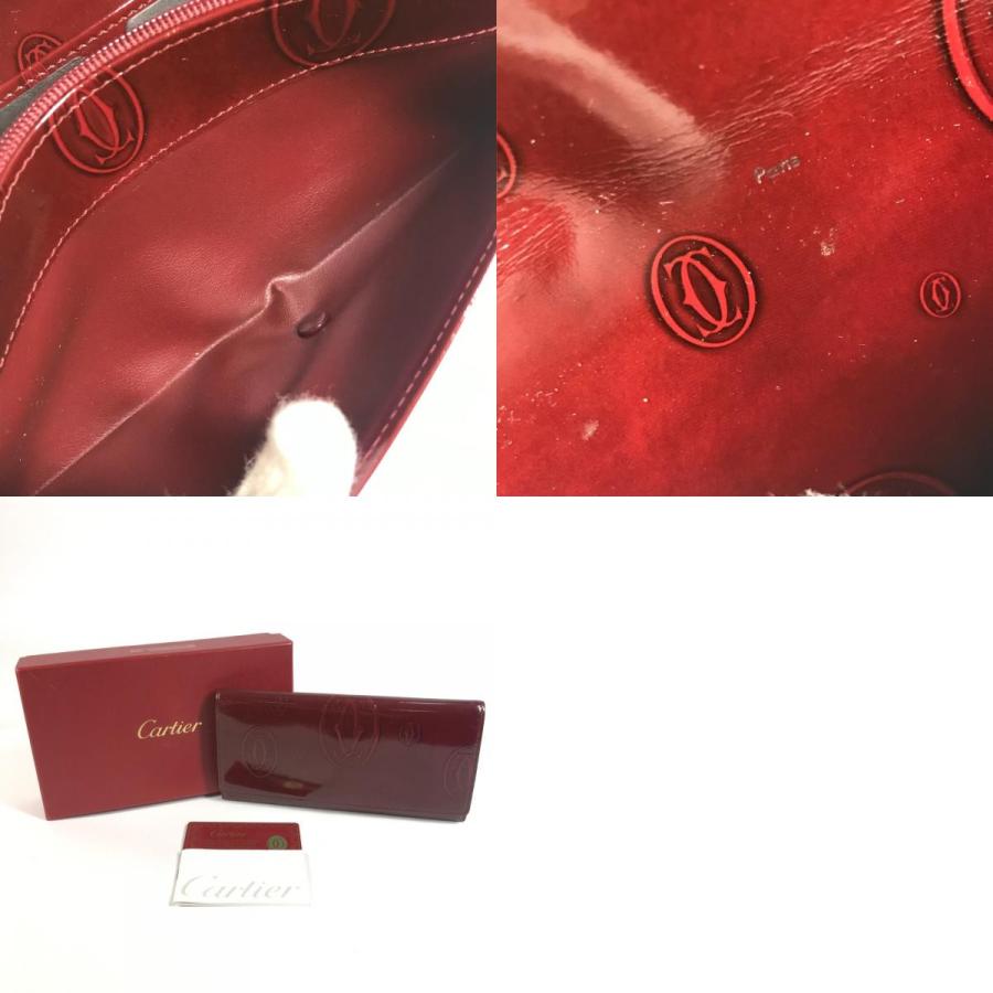 CARTIER カルティエ ハッピーバースデー ロゴ ロングウォレット 長財布 レッド ユニセックス【中古】 | Cartier | 09