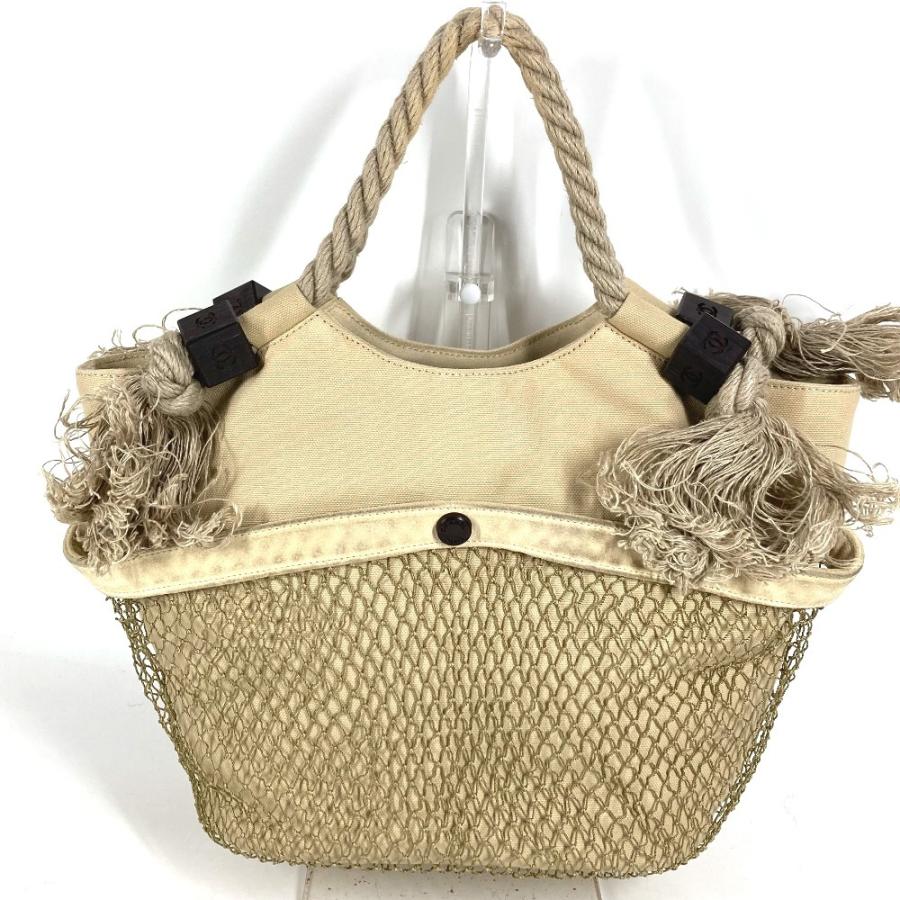 CHANEL シャネル CC ココマーク ロゴ デカココ カバン ショルダーバッグ 肩掛け カバン フィッシュネット ハンドバッグ ベージュ【中古】 | CHANEL | 01