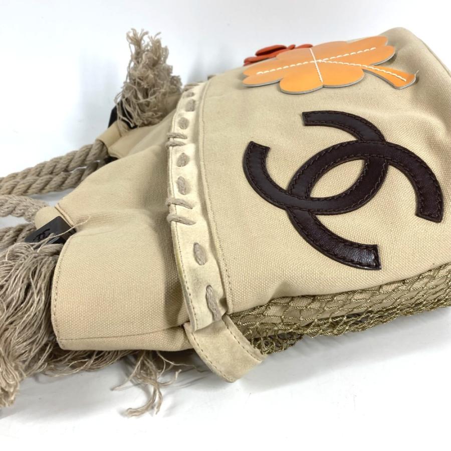 CHANEL シャネル CC ココマーク ロゴ デカココ カバン ショルダーバッグ 肩掛け カバン フィッシュネット ハンドバッグ ベージュ【中古】 | CHANEL | 02