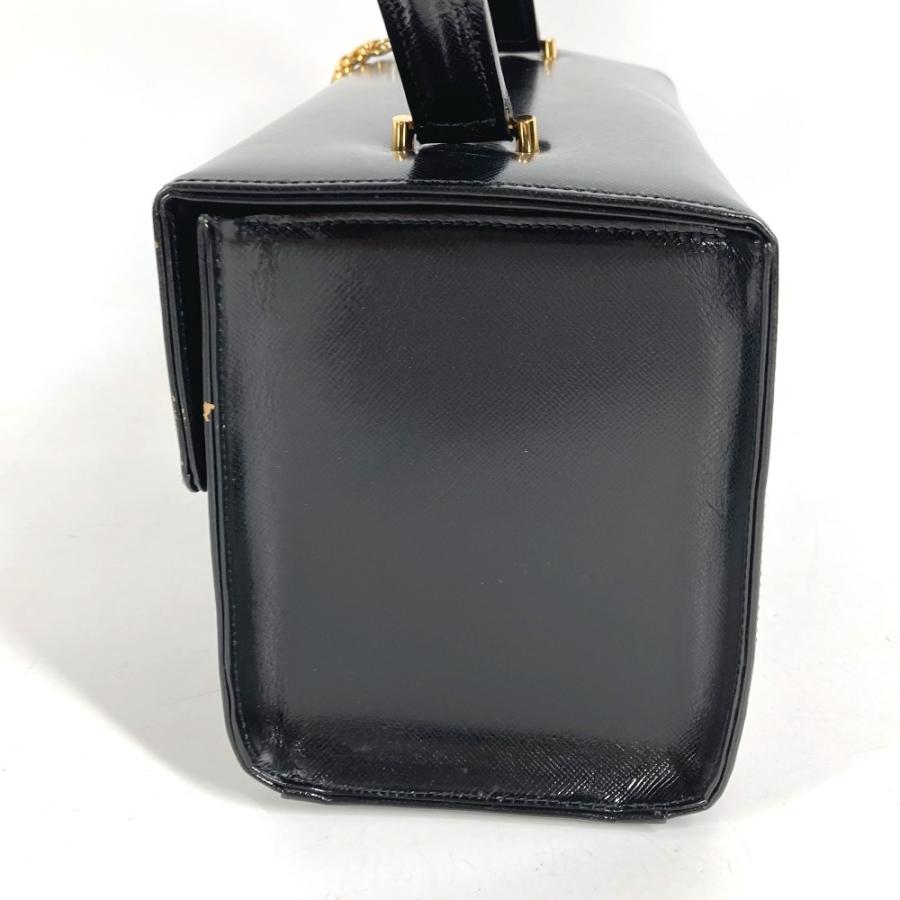 VERSACE ヴェルサーチ サンバースト ロゴ バニティバッグ カバン フラップ チェーン ヴィンテージ ハンドバッグ ブラック 【中古】 |  | 03