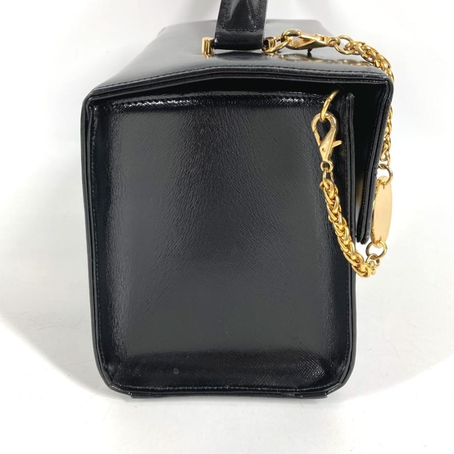 VERSACE ヴェルサーチ サンバースト ロゴ バニティバッグ カバン フラップ チェーン ヴィンテージ ハンドバッグ ブラック 【中古】 |  | 04