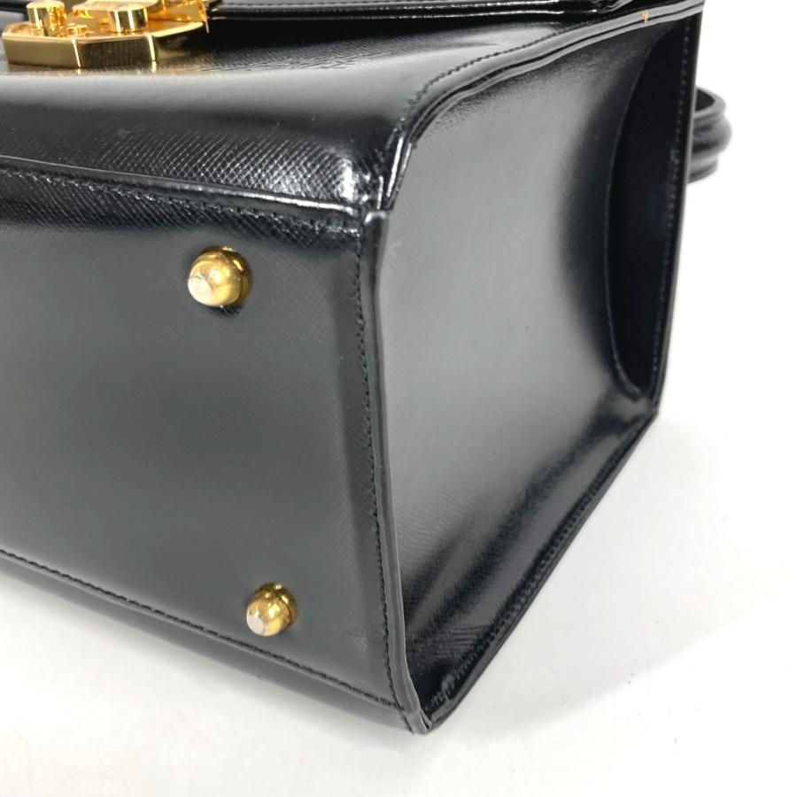 VERSACE ヴェルサーチ サンバースト ロゴ バニティバッグ カバン フラップ チェーン ヴィンテージ ハンドバッグ ブラック 【中古】 |  | 07