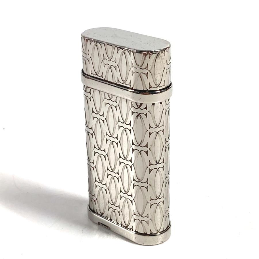 CARTIER カルティエ C ドゥ カルティエ デコール パラジウム ローラ ライター ロゴ 喫煙具 煙草 タバコ ライター シルバー【中古】 | Cartier | 01
