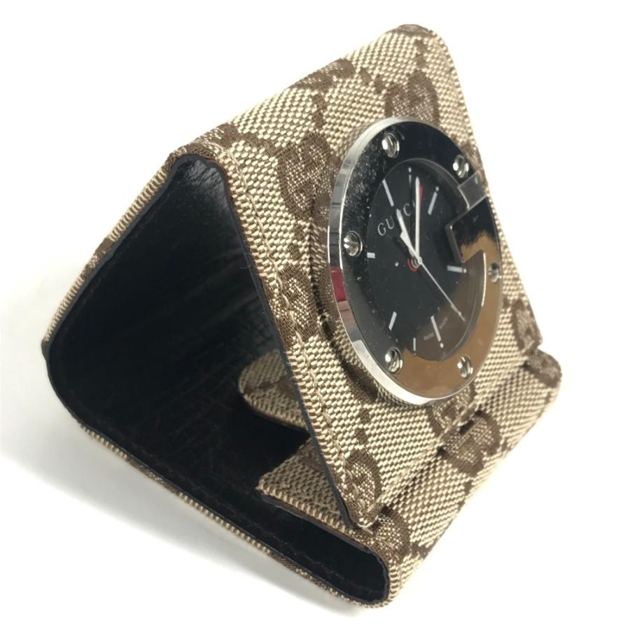 GUCCI グッチ  YC200001 トラベルクロック インテリア 置き時計 GG 置時計 ベージュ ユニセックス【中古】 | GUCCI | 02
