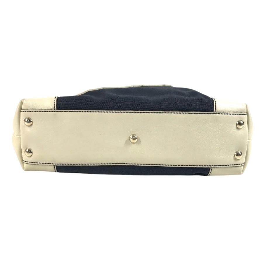 GUCCI グッチ 170007 ロゴ レザー ナイロン  トートバッグ ハンドバッグ チャーム付き ショルダーバッグ ネイビー ユニセックス【中古】 | GUCCI | 01