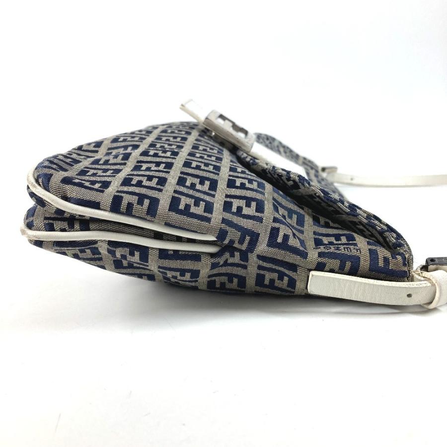 FENDI フェンディ ズッキーノ ロゴ フラップ カバン バッグ 肩掛け フラップ ショルダーバッグ ネイビー ユニセックス【中古】 | FENDI | 02