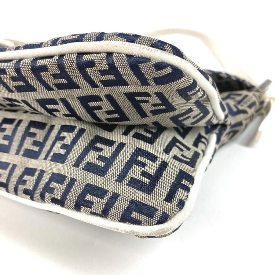 FENDI フェンディ ズッキーノ ロゴ フラップ カバン バッグ 肩掛け フラップ ショルダーバッグ ネイビー ユニセックス【中古】 | FENDI | 05