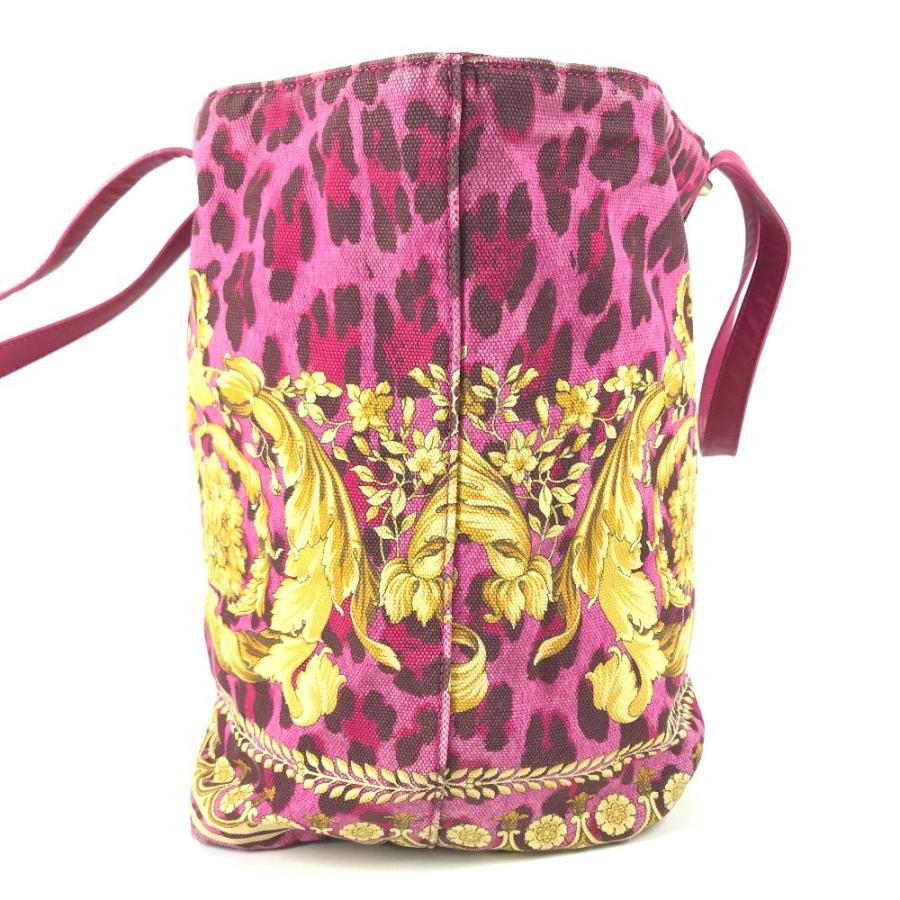 VERSACE ヴェルサーチ ロゴ 総柄 カバン トートバッグ 肩掛け ショルダーバッグ ピンク ユニセックス【中古】 |  | 02
