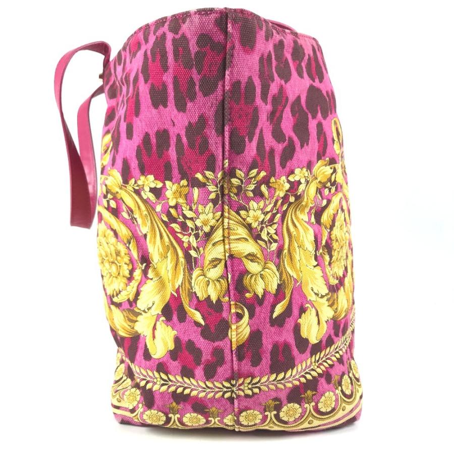 VERSACE ヴェルサーチ ロゴ 総柄 カバン トートバッグ 肩掛け ショルダーバッグ ピンク ユニセックス【中古】 |  | 03