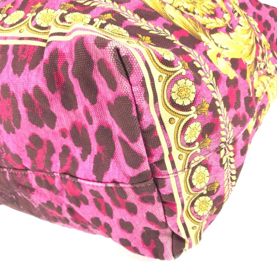 VERSACE ヴェルサーチ ロゴ 総柄 カバン トートバッグ 肩掛け ショルダーバッグ ピンク ユニセックス【中古】 |  | 05