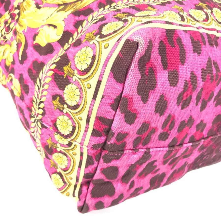 VERSACE ヴェルサーチ ロゴ 総柄 カバン トートバッグ 肩掛け ショルダーバッグ ピンク ユニセックス【中古】 |  | 06