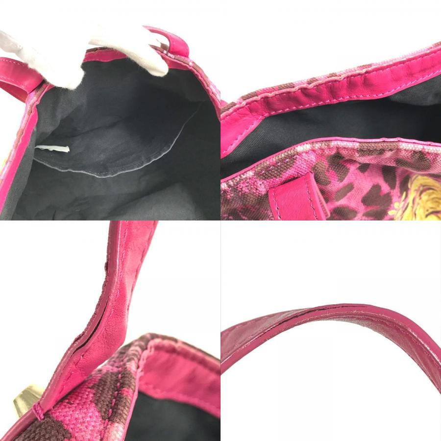 VERSACE ヴェルサーチ ロゴ 総柄 カバン トートバッグ 肩掛け ショルダーバッグ ピンク ユニセックス【中古】 |  | 08