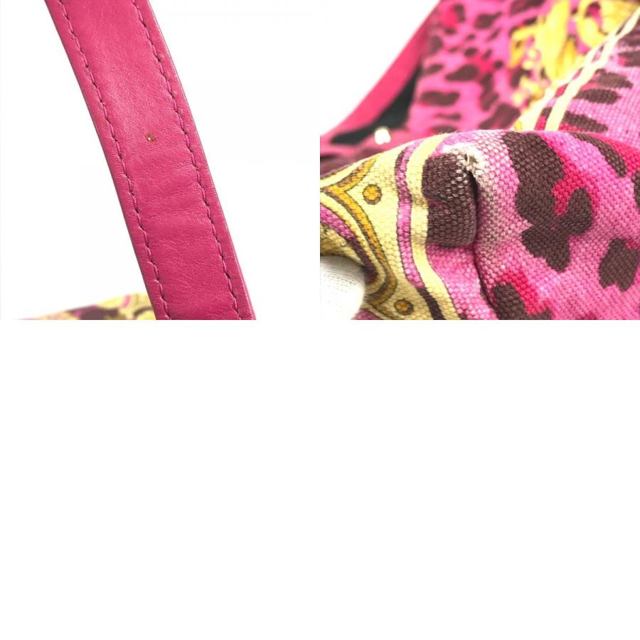 VERSACE ヴェルサーチ ロゴ 総柄 カバン トートバッグ 肩掛け ショルダーバッグ ピンク ユニセックス【中古】 |  | 09