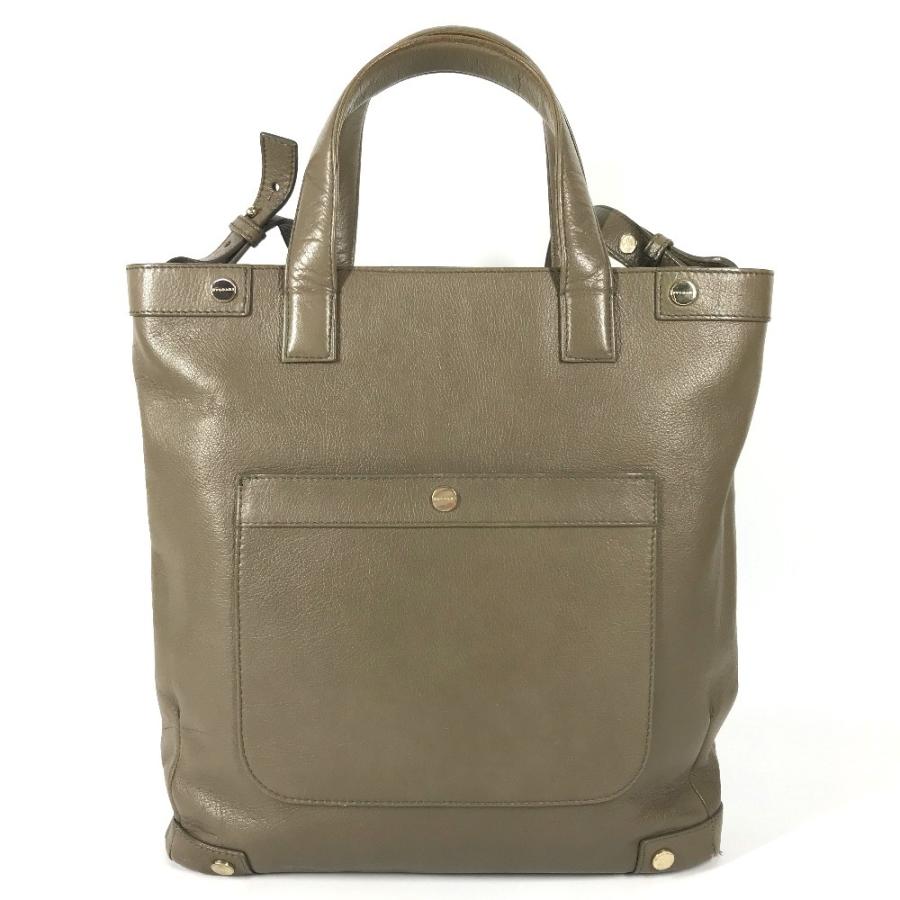 BVLGARI ブルガリ S.Bulgari ロゴ カバン トートバッグ 2WAYバッグ ハンドバッグ ショルダーバッグ グレー ユニセックス【中古】 | BVLGARI | 01
