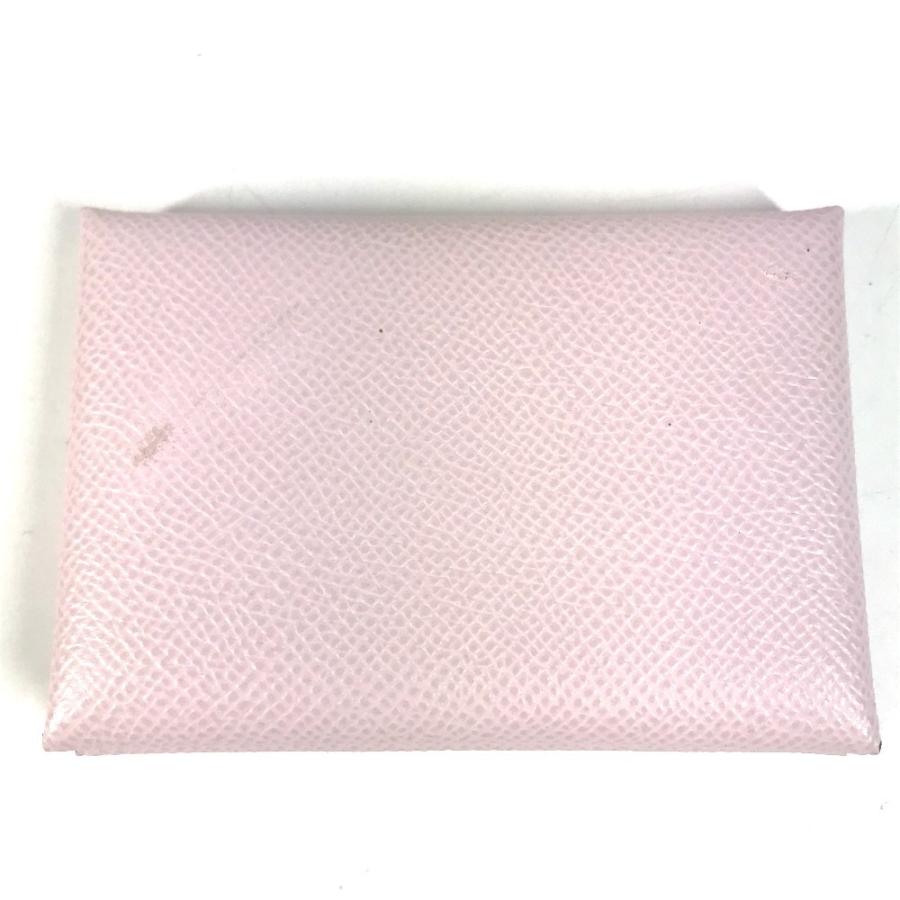 美品 HERMES エルメス カルヴィデュオ カルヴィ　デュオ カードケース 小銭入れ 財布 2つ折り財布 モーヴペール ピンク レディース【中古】 | HERMES | 01