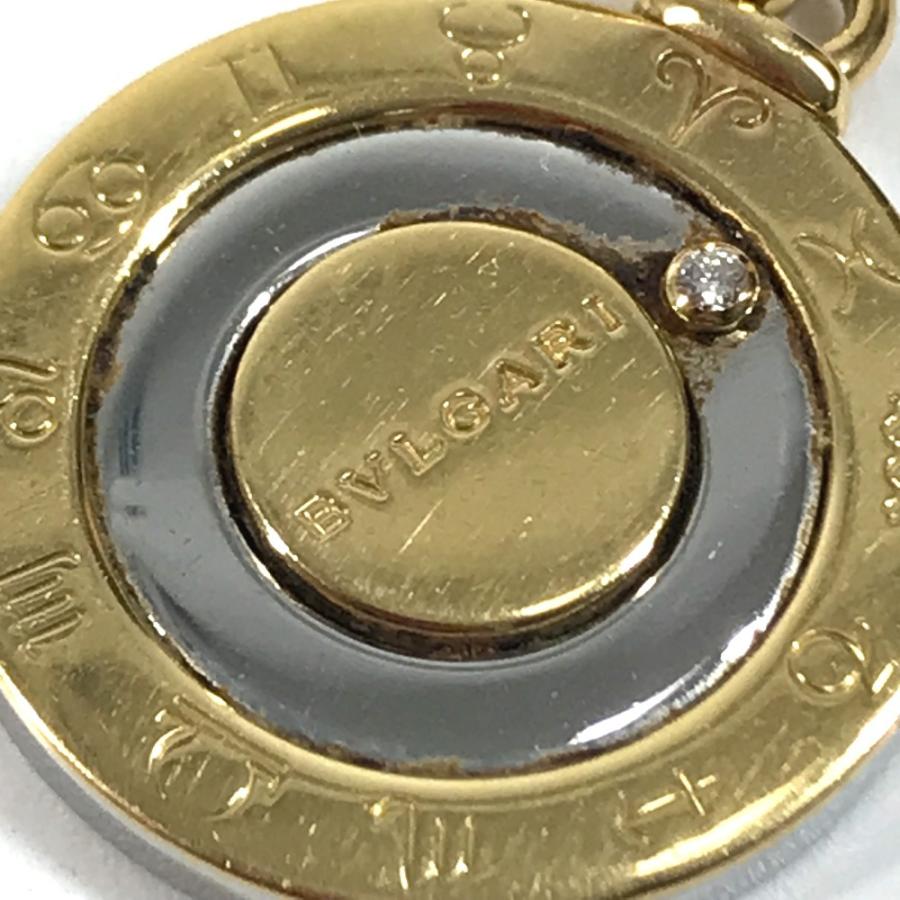 BVLGARI ブルガリ ホロスコープ ロゴ コンビ ネックレス アクセサリー ジュエリー K18 金 1PD ダイヤ  ペンダントトップ【中古】 | BVLGARI | 05