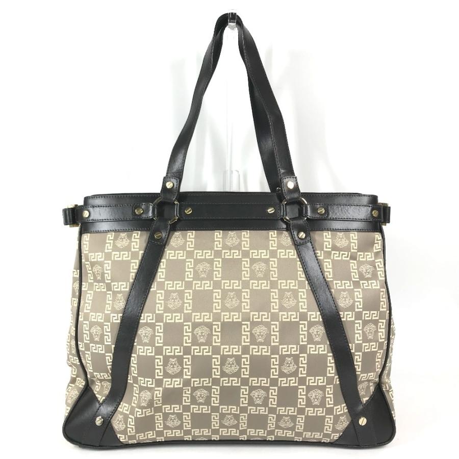 VERSACE ヴェルサーチ ロゴ メデューサ 肩掛け カバン トートバッグ ショルダーバッグ ベージュ ユニセックス【中古】 |  | 01