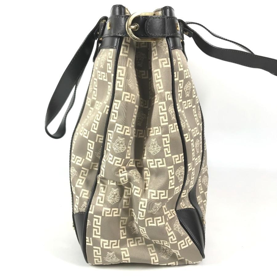 VERSACE ヴェルサーチ ロゴ メデューサ 肩掛け カバン トートバッグ ショルダーバッグ ベージュ ユニセックス【中古】 |  | 02