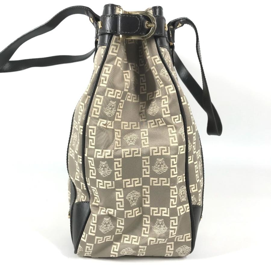 VERSACE ヴェルサーチ ロゴ メデューサ 肩掛け カバン トートバッグ ショルダーバッグ ベージュ ユニセックス【中古】 |  | 03
