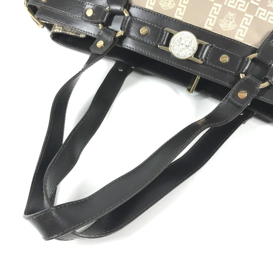 VERSACE ヴェルサーチ ロゴ メデューサ 肩掛け カバン トートバッグ ショルダーバッグ ベージュ ユニセックス【中古】 |  | 07