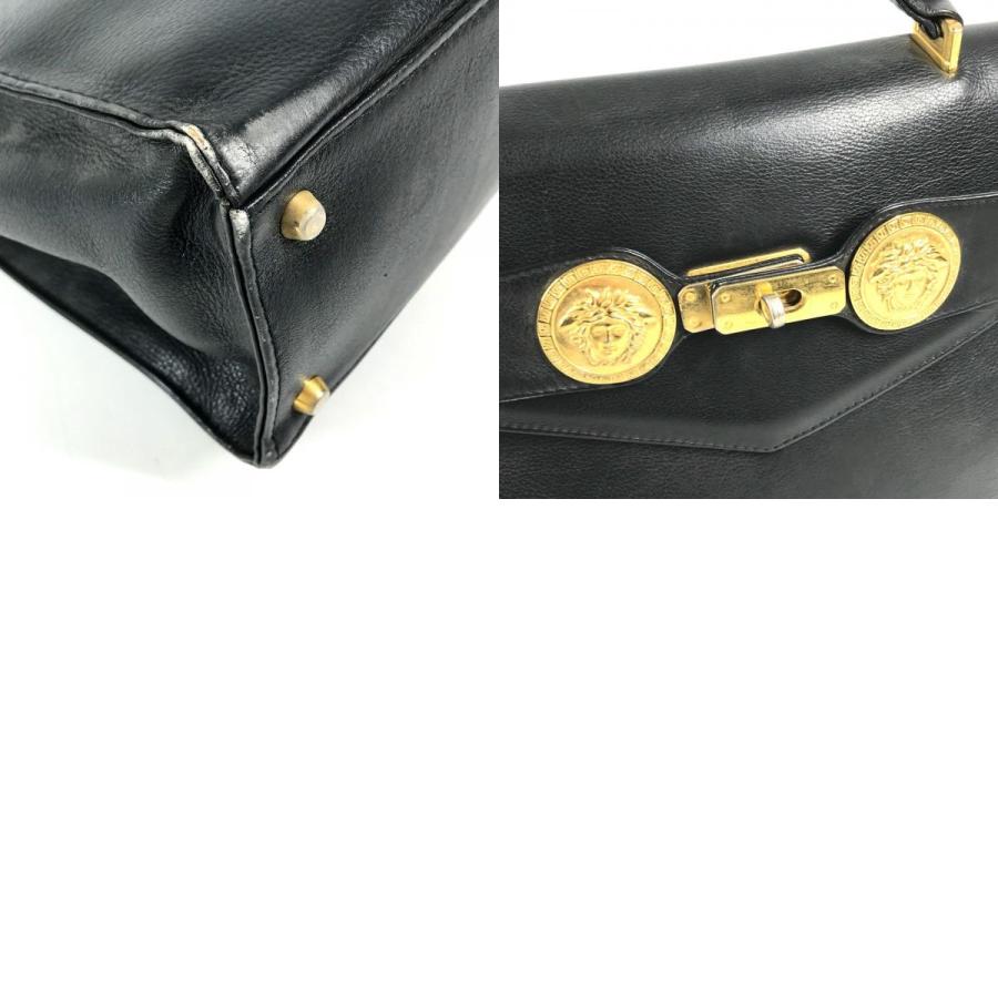 VERSACE ヴェルサーチ ロゴ メデューサ カバン フラップ トートバッグ ヴィンテージ ハンドバッグ ブラック ユニセックス【中古】 |  | 09