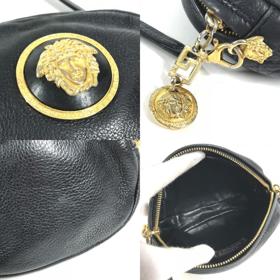 VERSACE ヴェルサーチ ロゴ ビッグ メデューサ 斜め掛け カバン ポシェット ヴィンテージ ショルダーバッグ ブラック ユニセックス【中古】 |  | 08