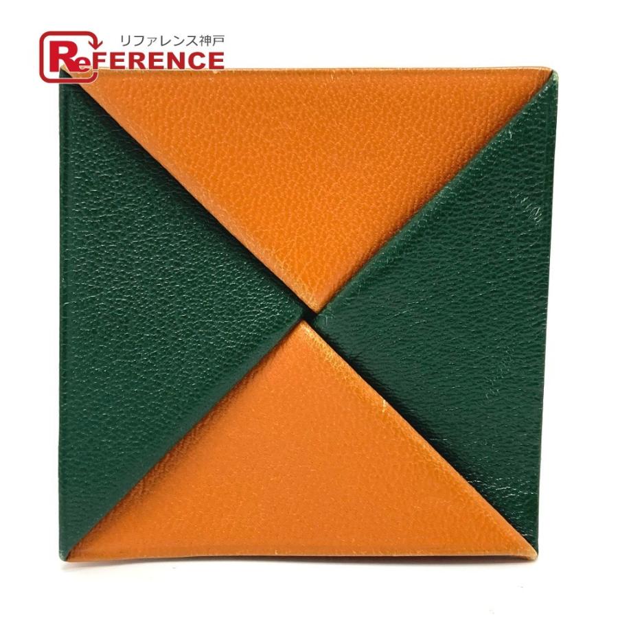 HERMES エルメス ズールー バイカラー 小銭入れ コインケース シェーブル O□刻 オレンジ×グリーン ユニセックス【中古】  :Y-220427-32:リファレンス コレクション - 通販 - Yahoo!ショッピング
