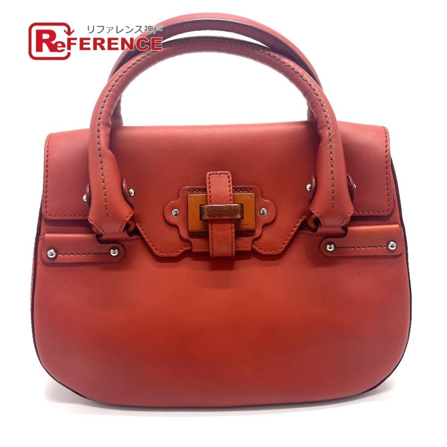 Salvatore Ferragamo サルヴァトーレフェラガモ 7899 カバン バッグ ハンドバッグ テラコッタ レッド系 レディース【中古】 | 