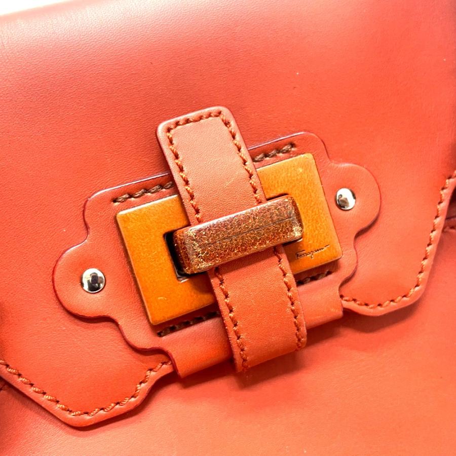 Salvatore Ferragamo サルヴァトーレフェラガモ 7899 カバン バッグ ハンドバッグ テラコッタ レッド系 レディース【中古】 |  | 05