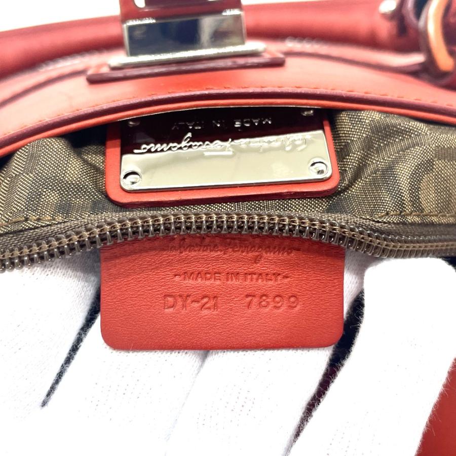 Salvatore Ferragamo サルヴァトーレフェラガモ 7899 カバン バッグ ハンドバッグ テラコッタ レッド系 レディース【中古】 |  | 08