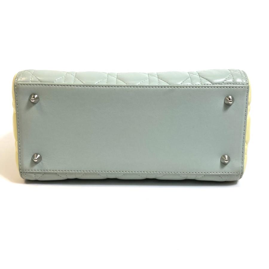 Dior ディオール カナージュ レディディオール 2WAY ショルダーバッグ ハンドバッグ レザー ブルー×イエロー×ピンク レディース【中古】