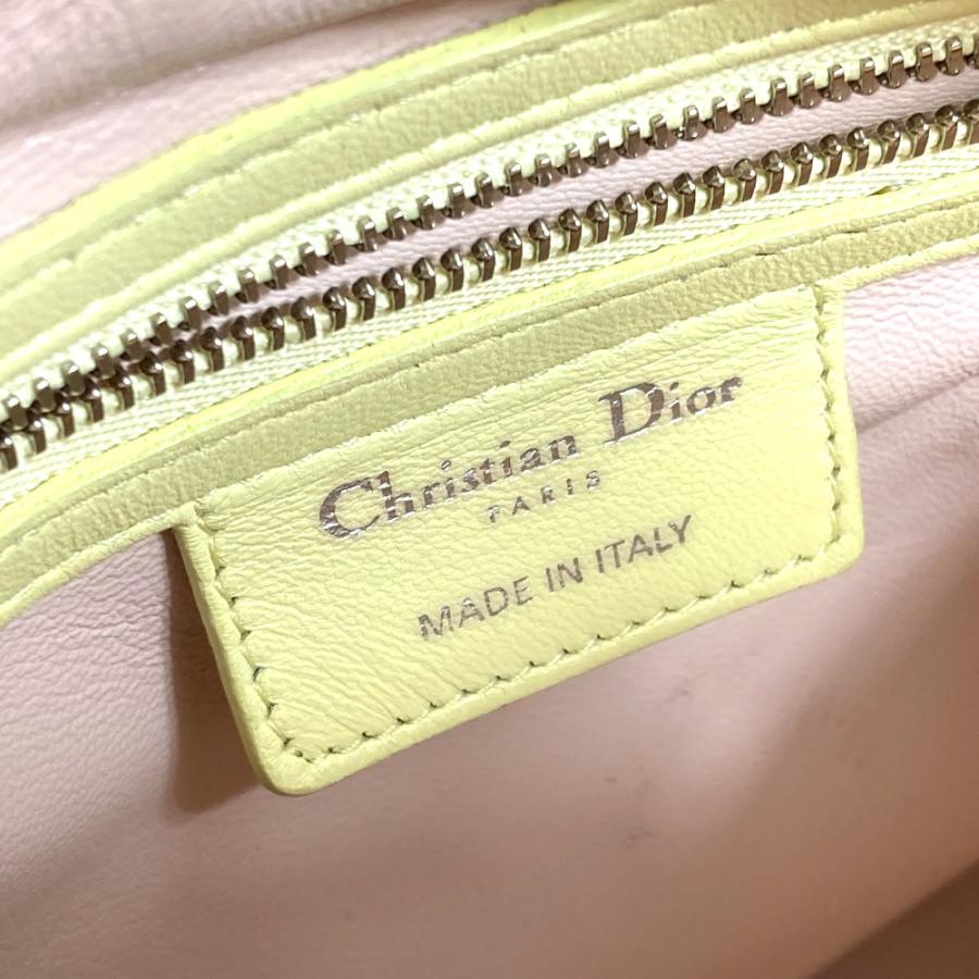 Dior ディオール カナージュ レディディオール 2WAY ショルダーバッグ ハンドバッグ レザー ブルー×イエロー×ピンク レディース【中古】