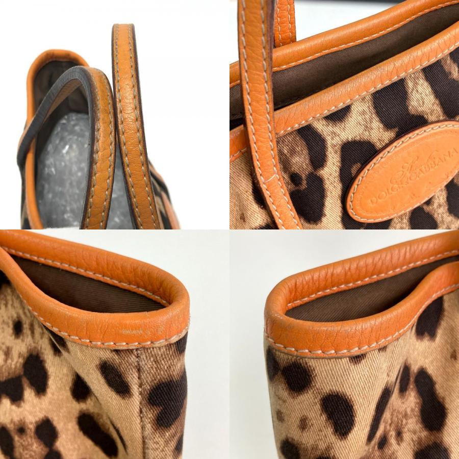 DOLCE&GABBANA ドルチェアンドガッバーナ レオパード ヒョウ柄 カバン ハンドバッグ ドルガバ トートバッグ ブラウン×オレンジ 【中古】 |  | 08