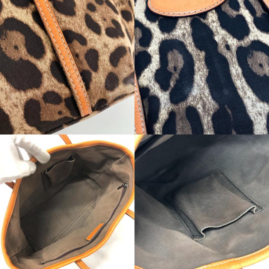 DOLCE&GABBANA ドルチェアンドガッバーナ レオパード ヒョウ柄 カバン ハンドバッグ ドルガバ トートバッグ ブラウン×オレンジ 【中古】 |  | 09