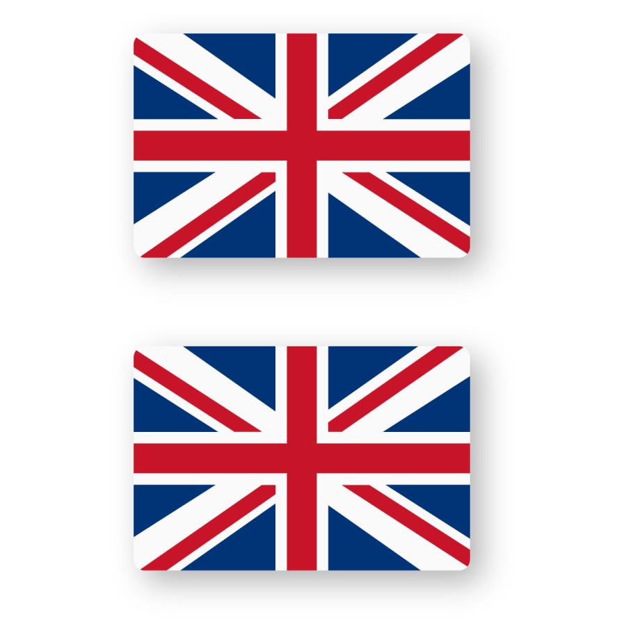 国旗ステッカー(イギリス) SSサイズ 2枚セット 再帰反射 屋外耐候５年 レンジローバー ヴェラール ミニ | 