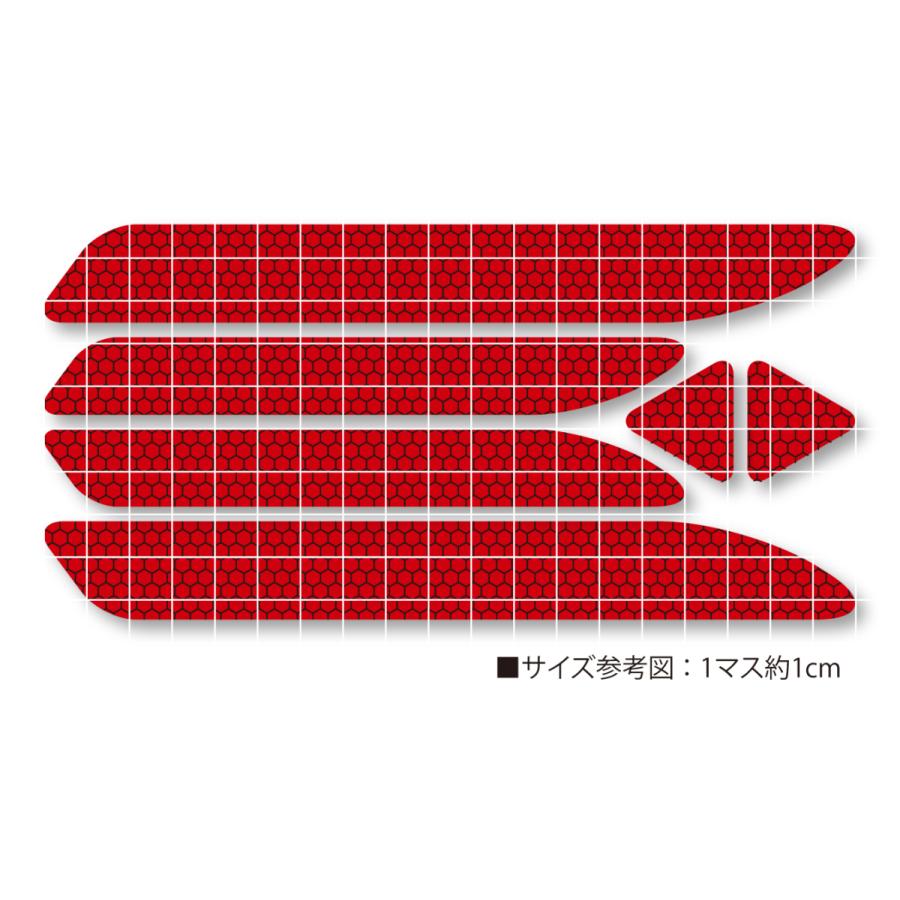反射ステッカー6枚セット (ブルー) 再帰反射 反射板代用 ドア バックドア ハニカム柄 屋外耐候５年 青 |  | 01