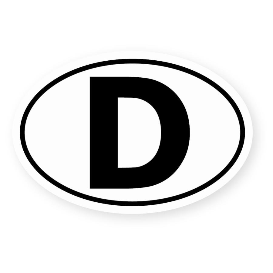 ビークルIDステッカー(楕円) ドイツ Sサイズ 再帰反射 D シール 国識別