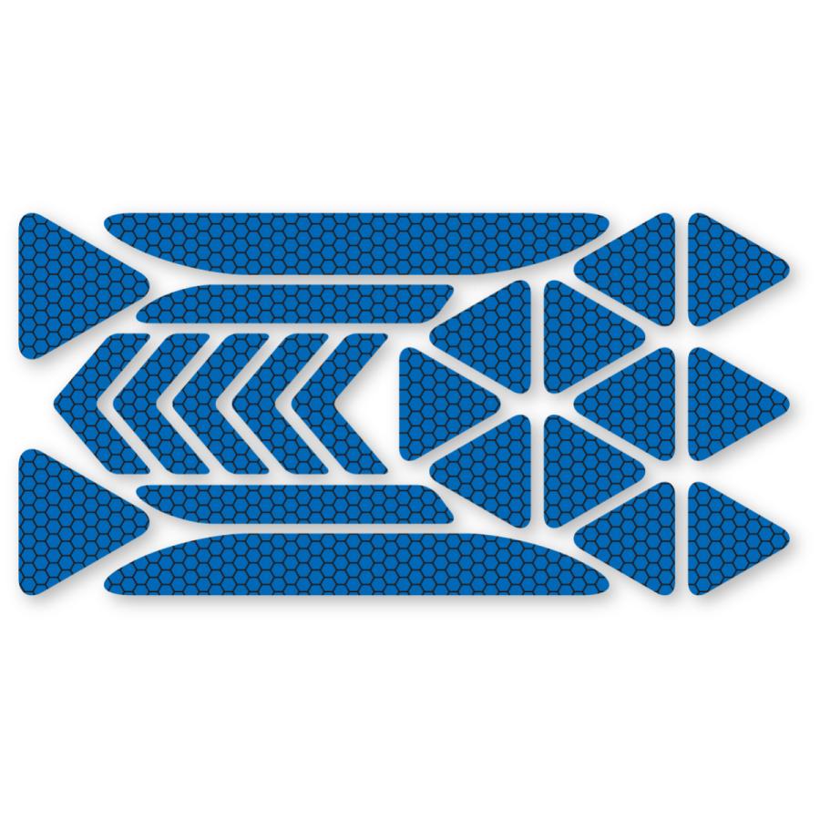 反射ステッカー22枚セット (ブルー) 再帰反射 反射板代用 ドア バックドア 追突防止 ハニカム柄 青 | 