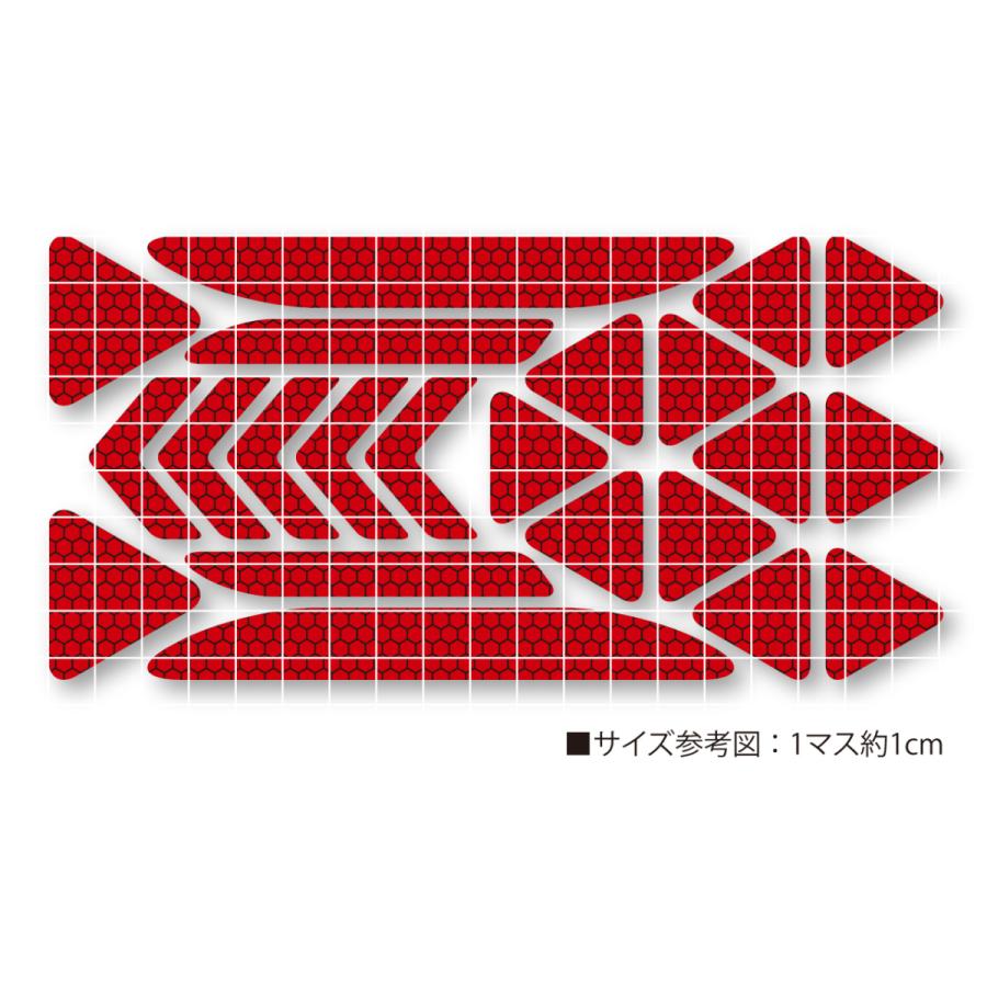 反射ステッカー22枚セット (ブルー) 再帰反射 反射板代用 ドア バックドア 追突防止 ハニカム柄 青 |  | 01