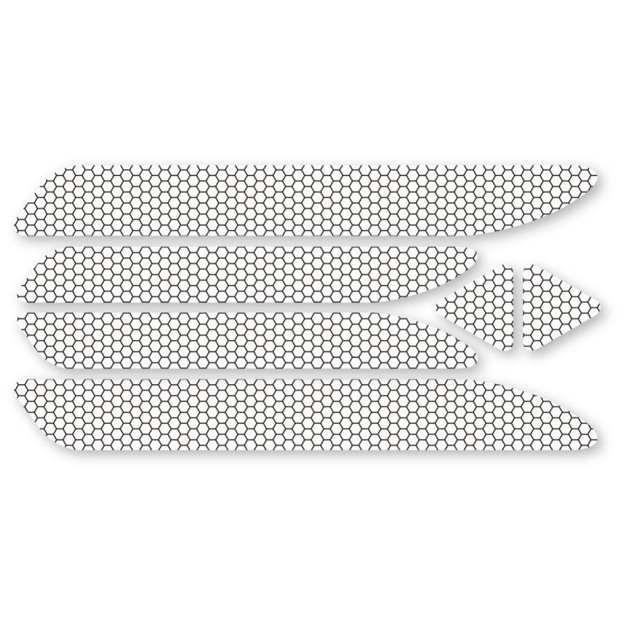 反射ステッカー6枚セット (シルバー) 再帰反射 反射板代用 ドア バックドア 追突防止 ハニカム柄 | 