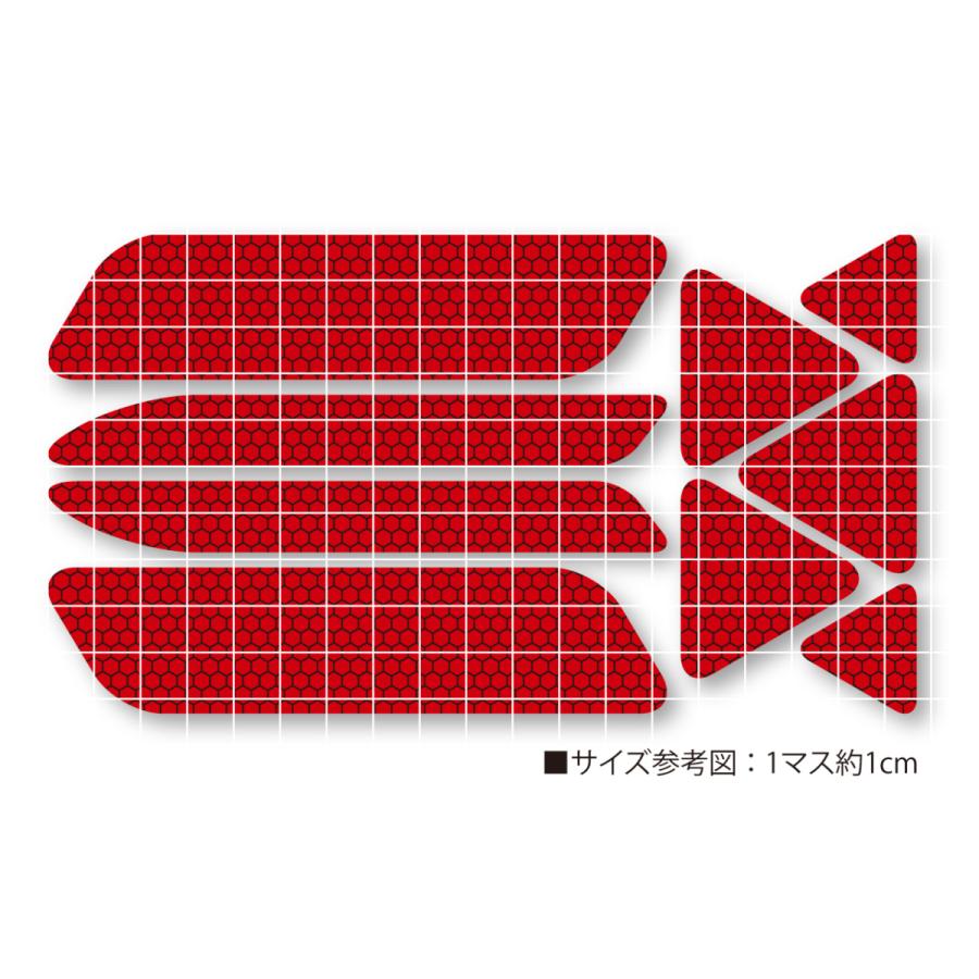 反射ステッカー9枚セット (ブルー) 再帰反射 反射板代用 ドア バックドア 追突防止 ハニカム柄 屋外耐候 |  | 01