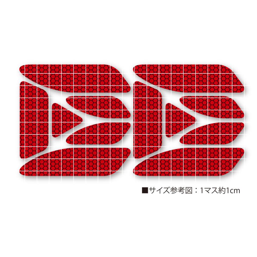 反射ステッカー12枚セット (オレンジ) 再帰反射 反射板代用 ドア バックドア 追突防止 ハニカム柄 橙 |  | 01